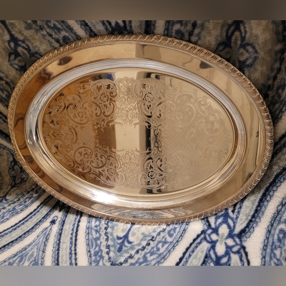 16" Lenard Silver Oval Platter